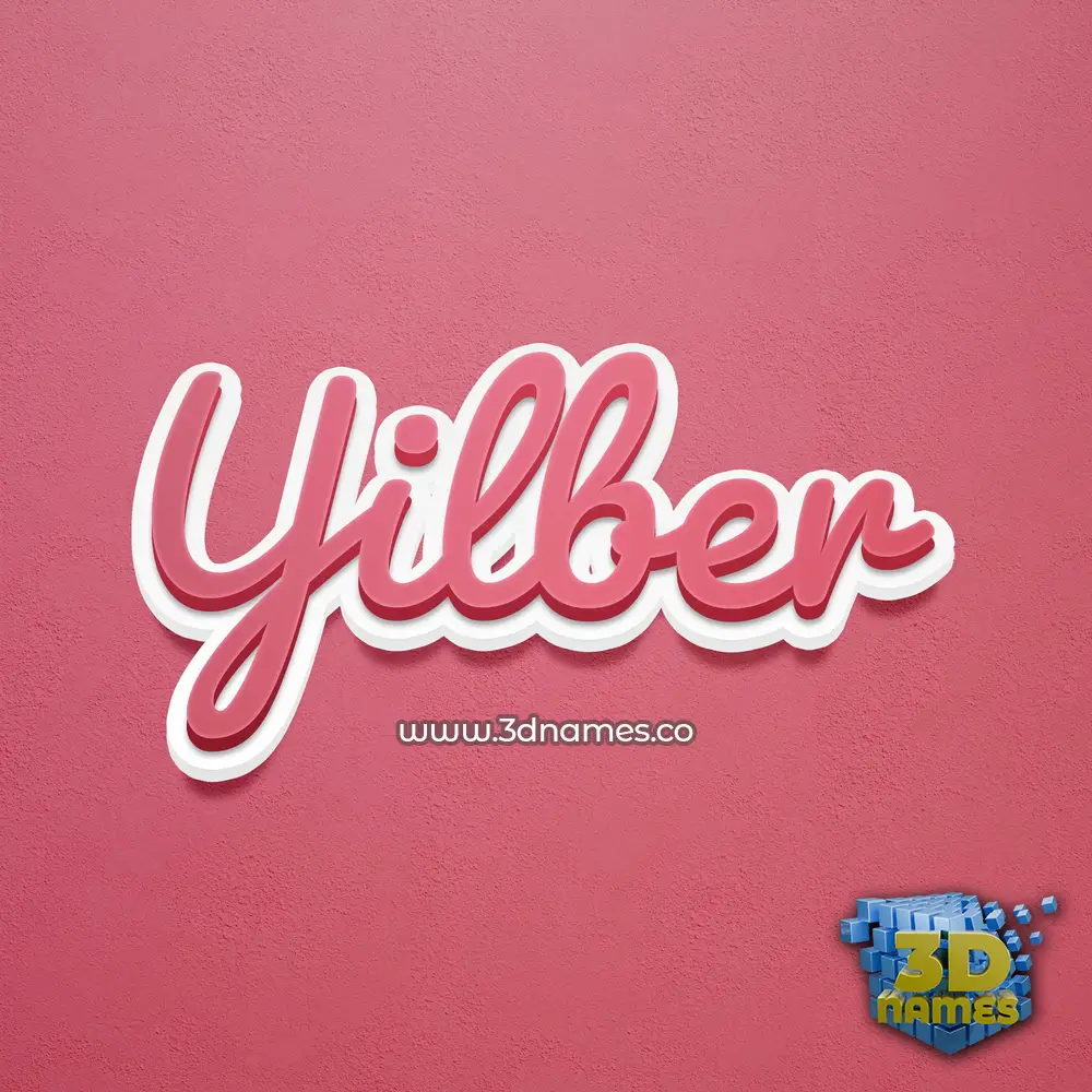 yilber in Red Scribble style - 3D name wallpaper