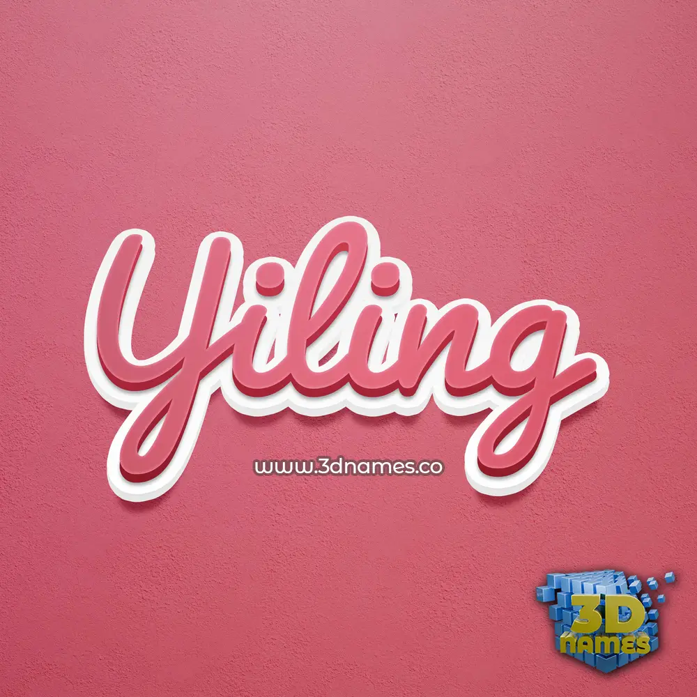 yiling in Red Scribble style - 3D name wallpaper