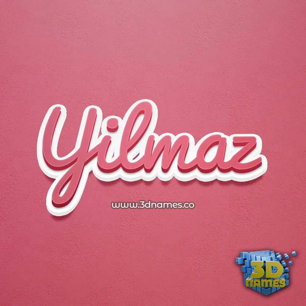yilmaz in Red Scribble style - 3D name wallpaper