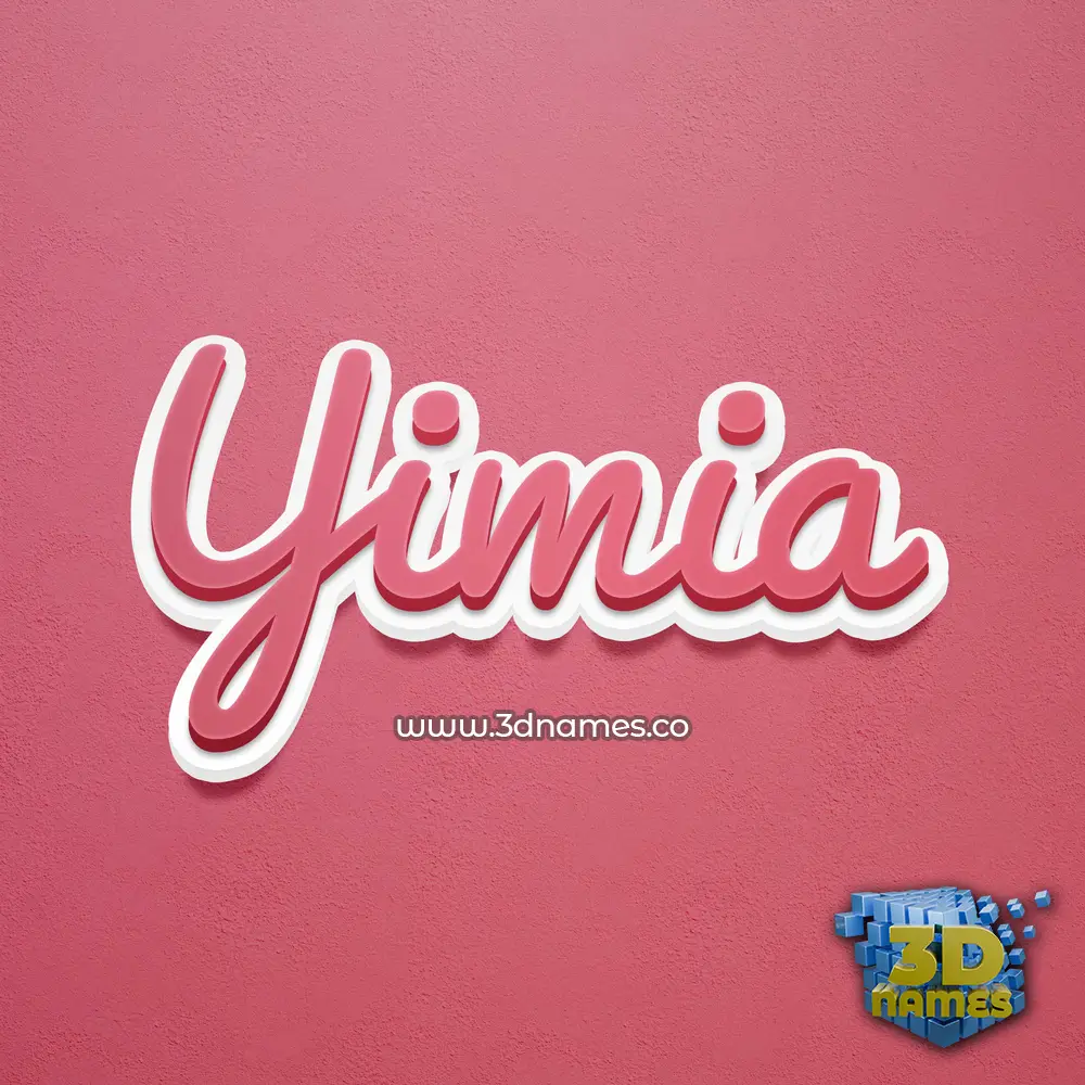 yimia in Red Scribble style - 3D name wallpaper