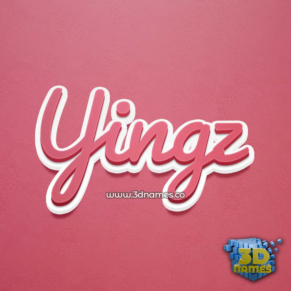 yingz in Red Scribble style - 3D name wallpaper
