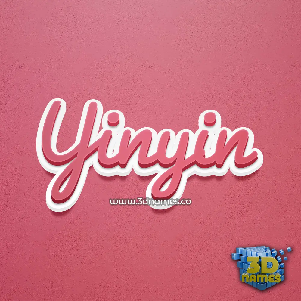 yinyin in Red Scribble style - 3D name wallpaper