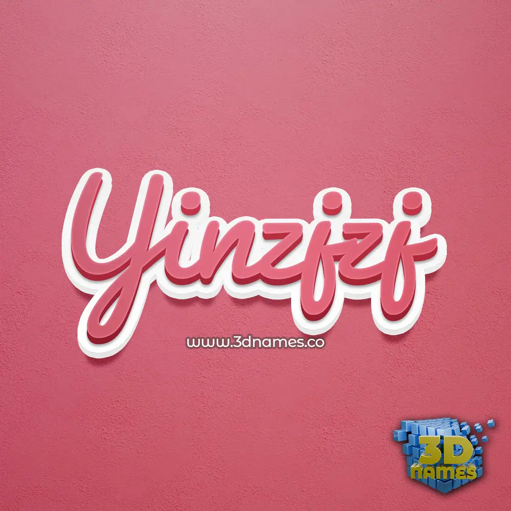 yinzjzj in Red Scribble style - 3D name wallpaper