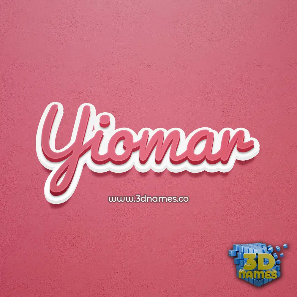 yiomar in Red Scribble style - 3D name wallpaper
