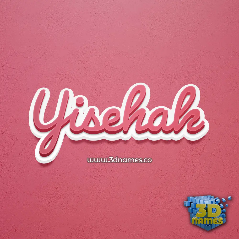 yisehak in Red Scribble style - 3D name wallpaper
