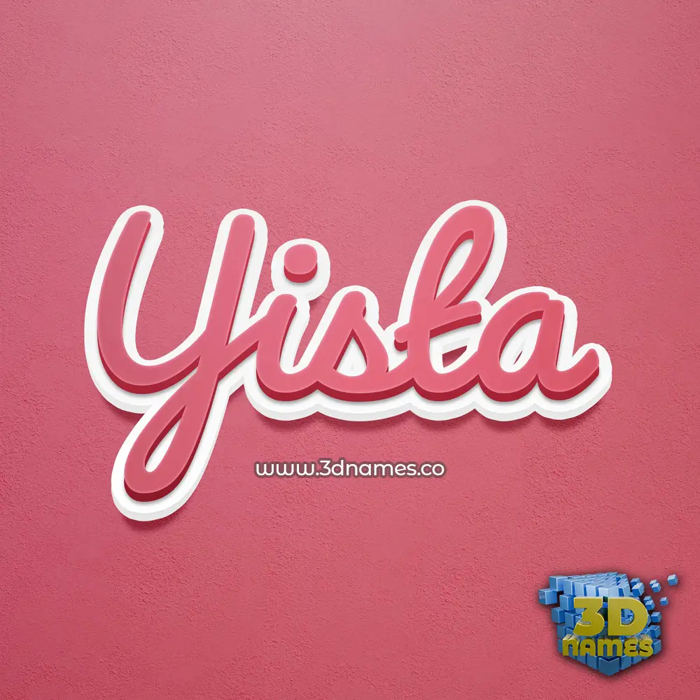 yista in Red Scribble style - 3D name wallpaper