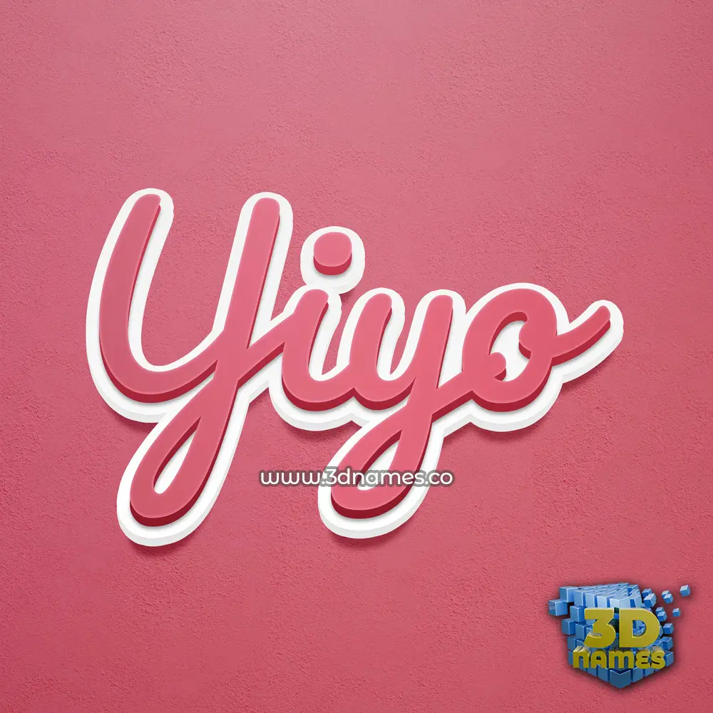 yiyo in Red Scribble style - 3D name wallpaper