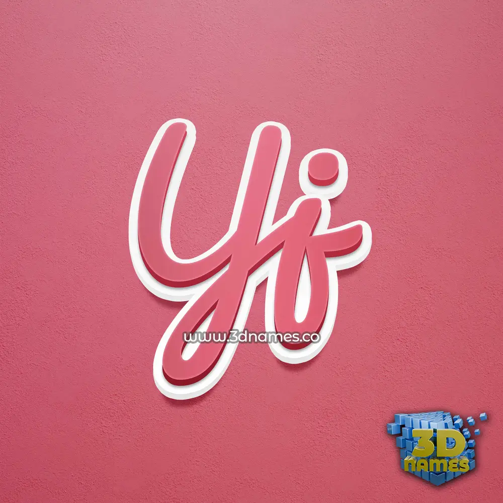 yj in Red Scribble style - 3D name wallpaper