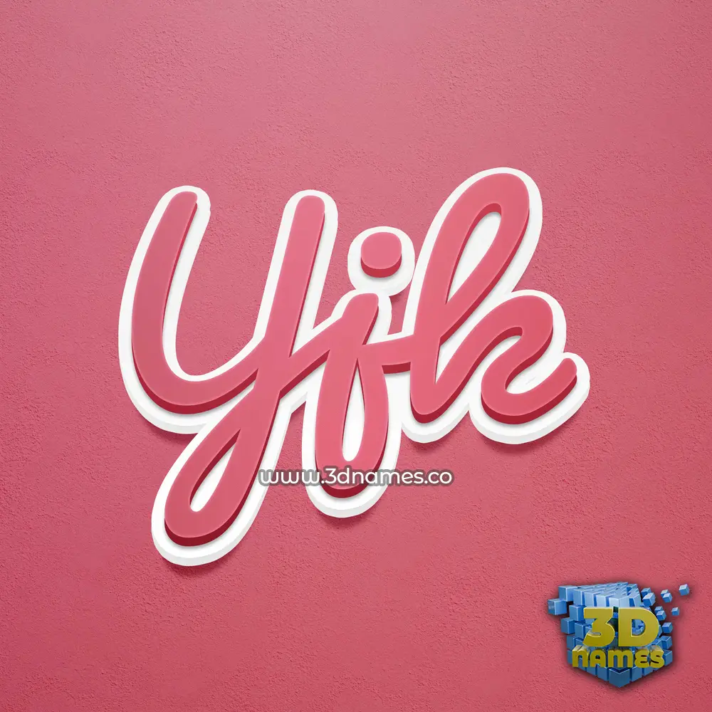yjk in Red Scribble style - 3D name wallpaper