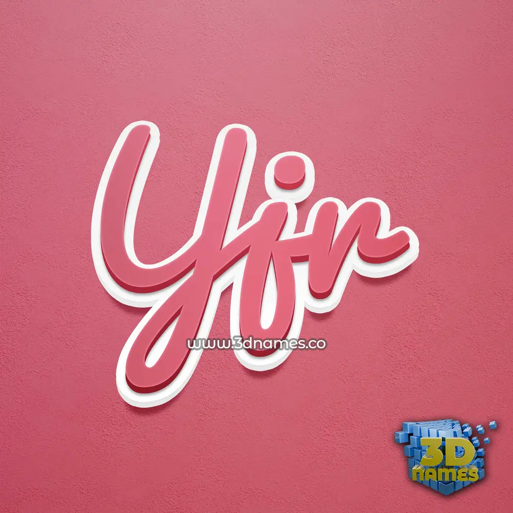 yjr in Red Scribble style - 3D name wallpaper