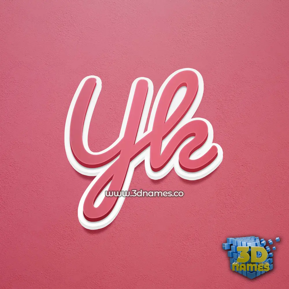 yk in Red Scribble style - 3D name wallpaper