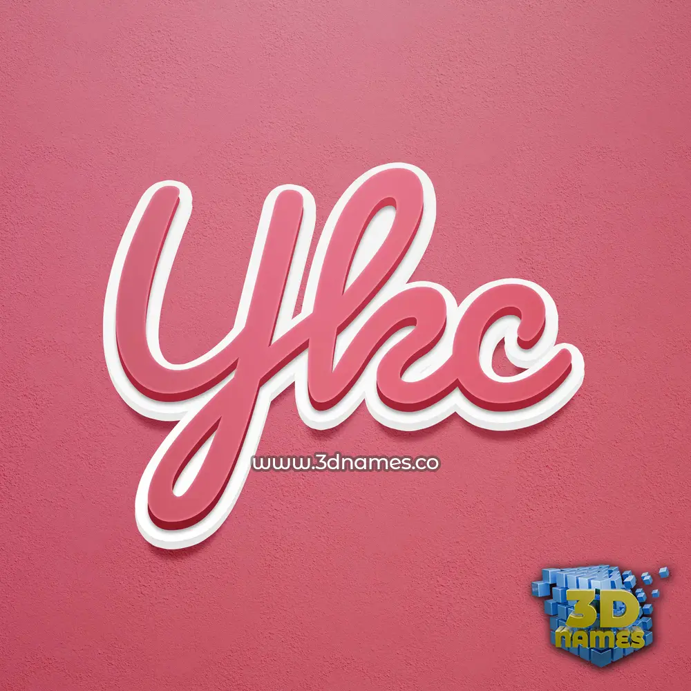 ykc in Red Scribble style - 3D name wallpaper