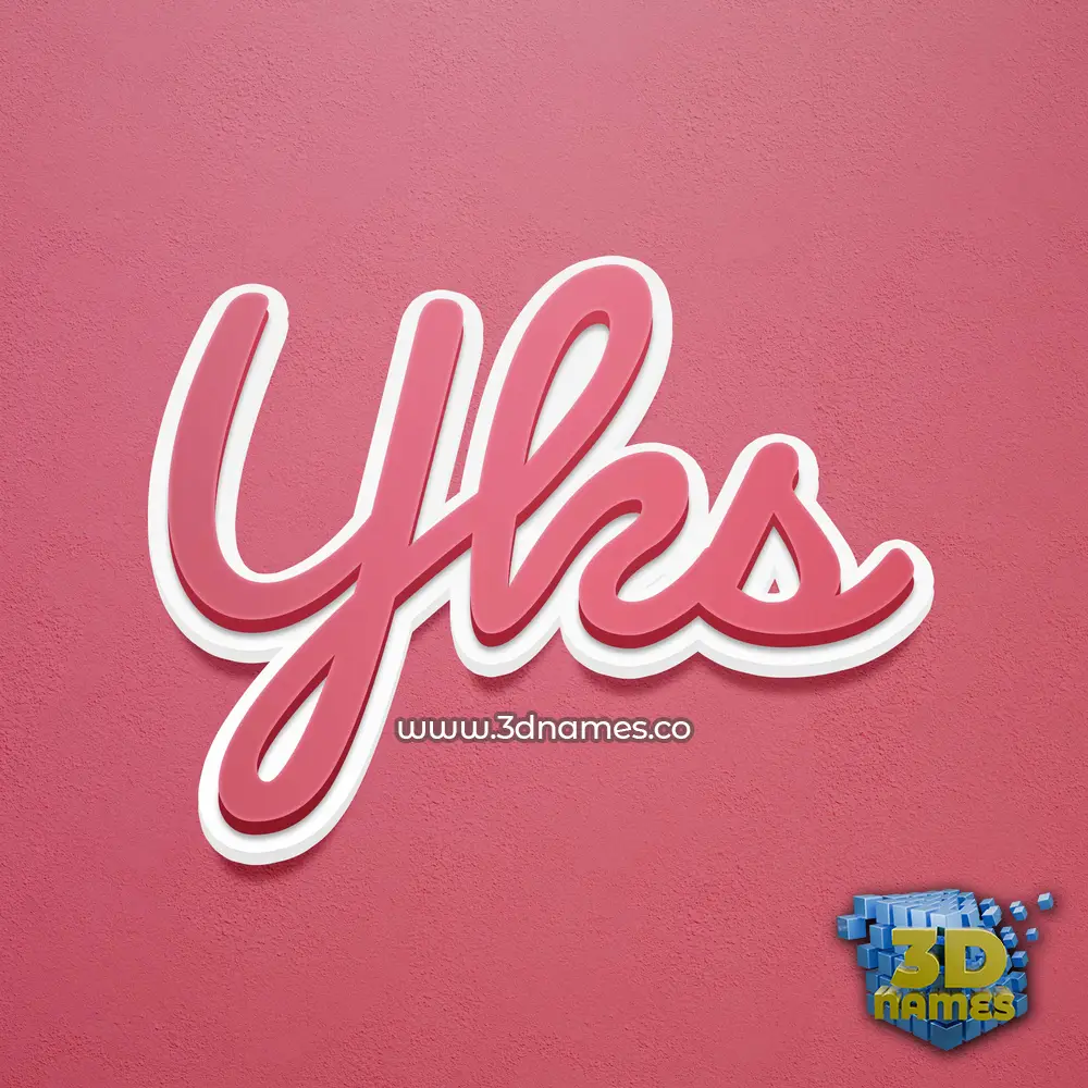 yks in Red Scribble style - 3D name wallpaper