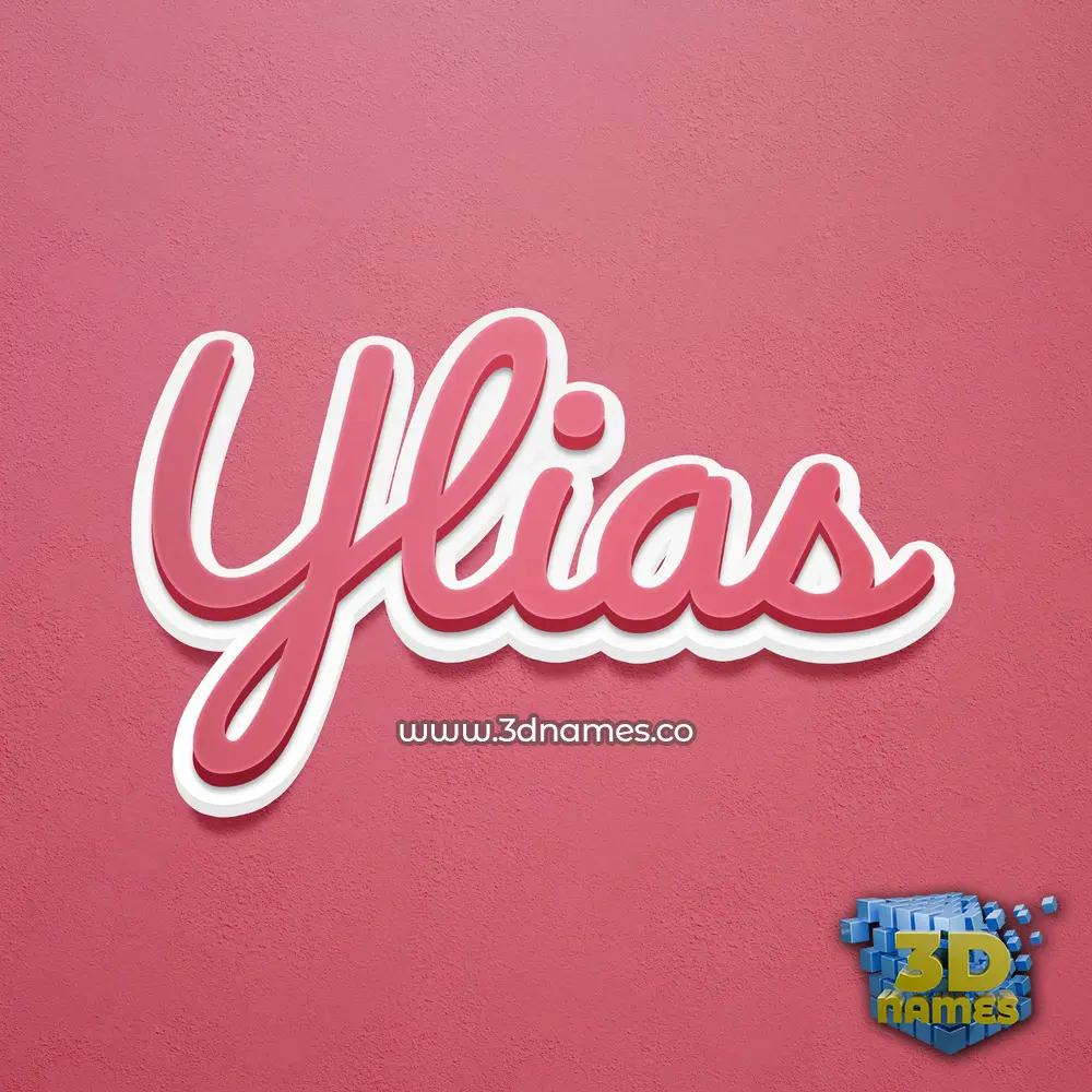 ylias in Red Scribble style - 3D name wallpaper