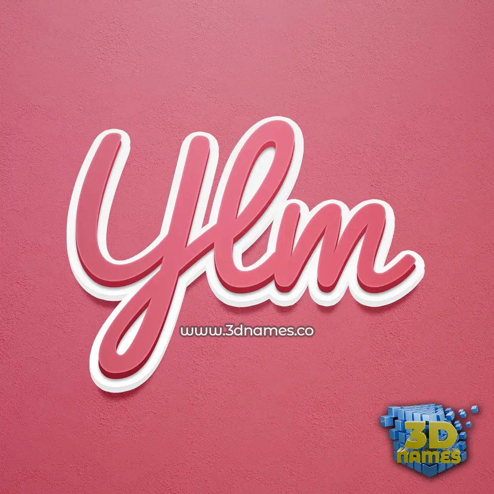 ylm in Red Scribble style - 3D name wallpaper
