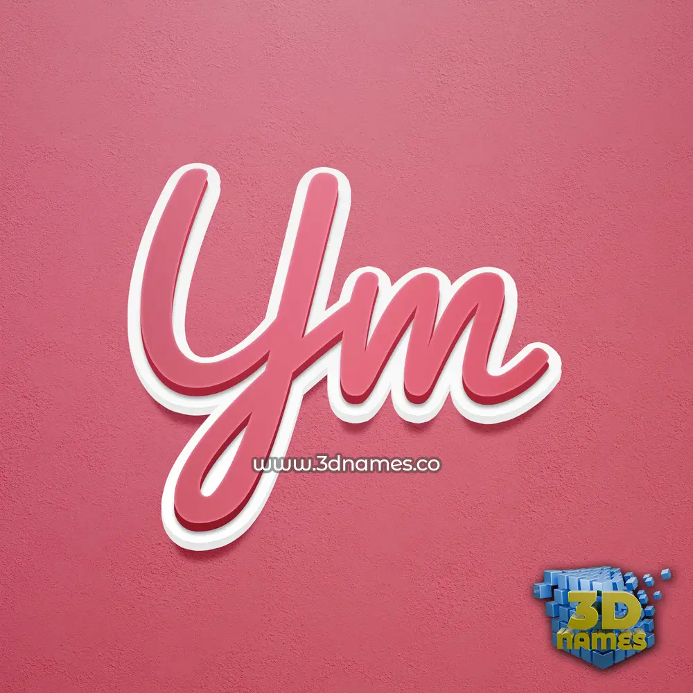 ym in Red Scribble style - 3D name wallpaper