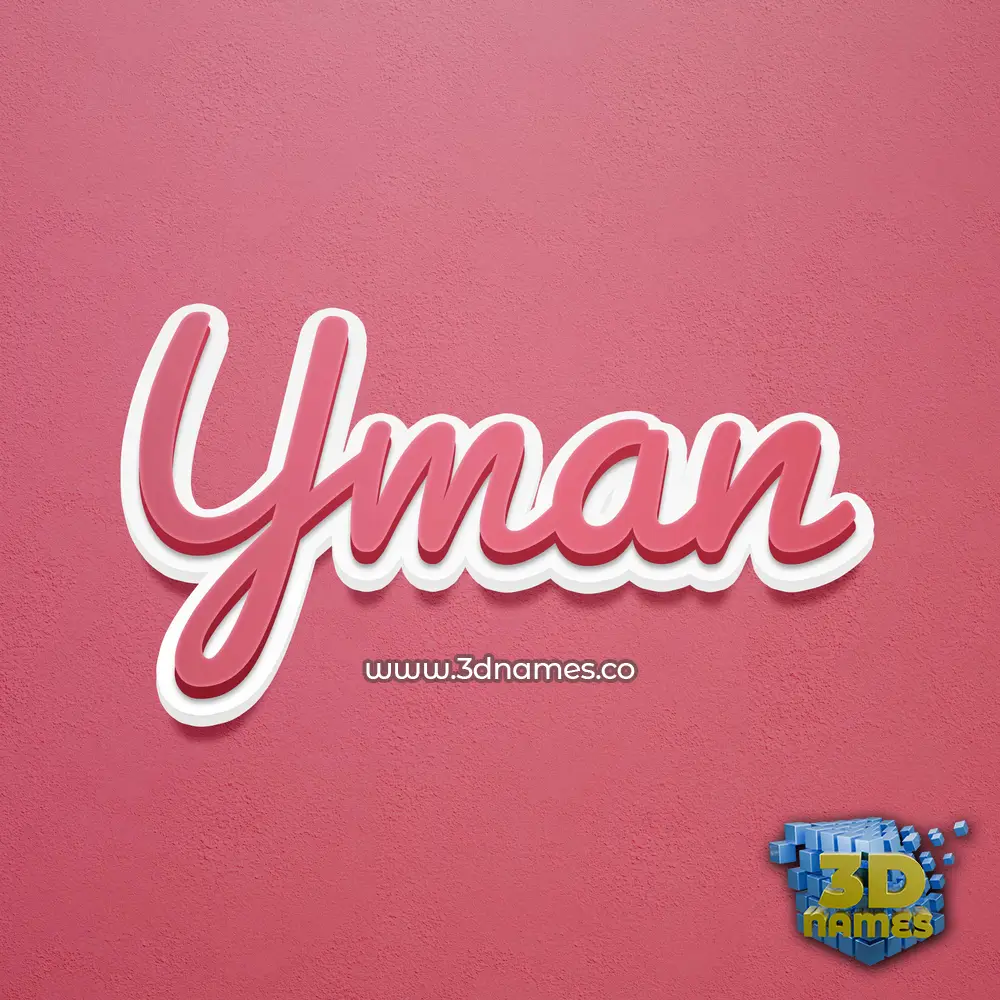 yman in Red Scribble style - 3D name wallpaper