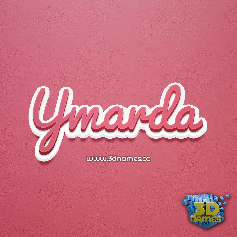 ymarda in Red Scribble style - 3D name wallpaper