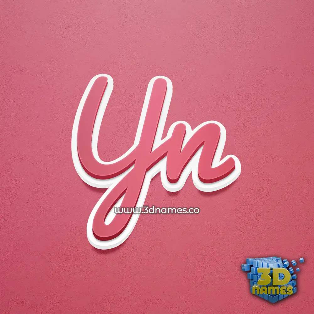 yn in Red Scribble style - 3D name wallpaper