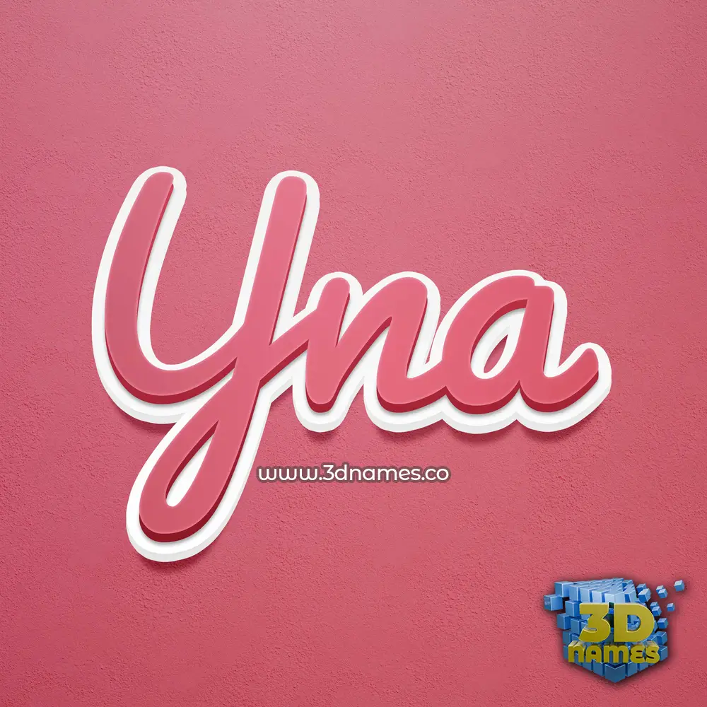 yna in Red Scribble style - 3D name wallpaper