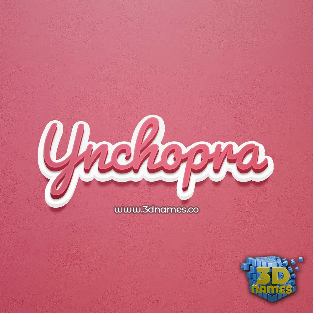 ynchopra in Red Scribble style - 3D name wallpaper