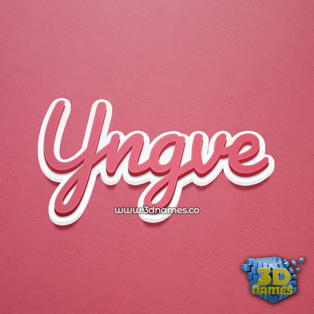 yngve in Red Scribble style - 3D name wallpaper