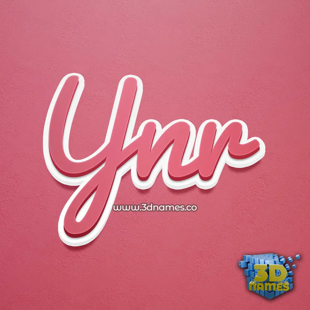 ynr in Red Scribble style - 3D name wallpaper