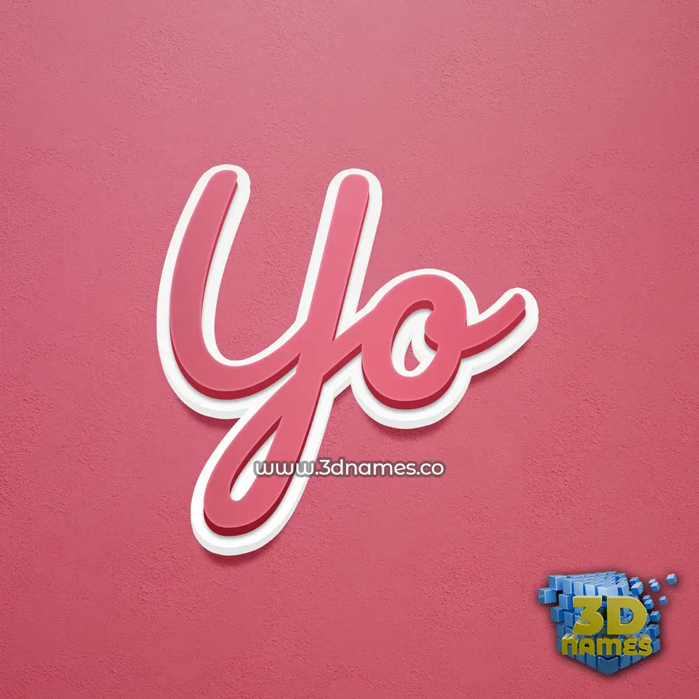 yo in Red Scribble style - 3D name wallpaper