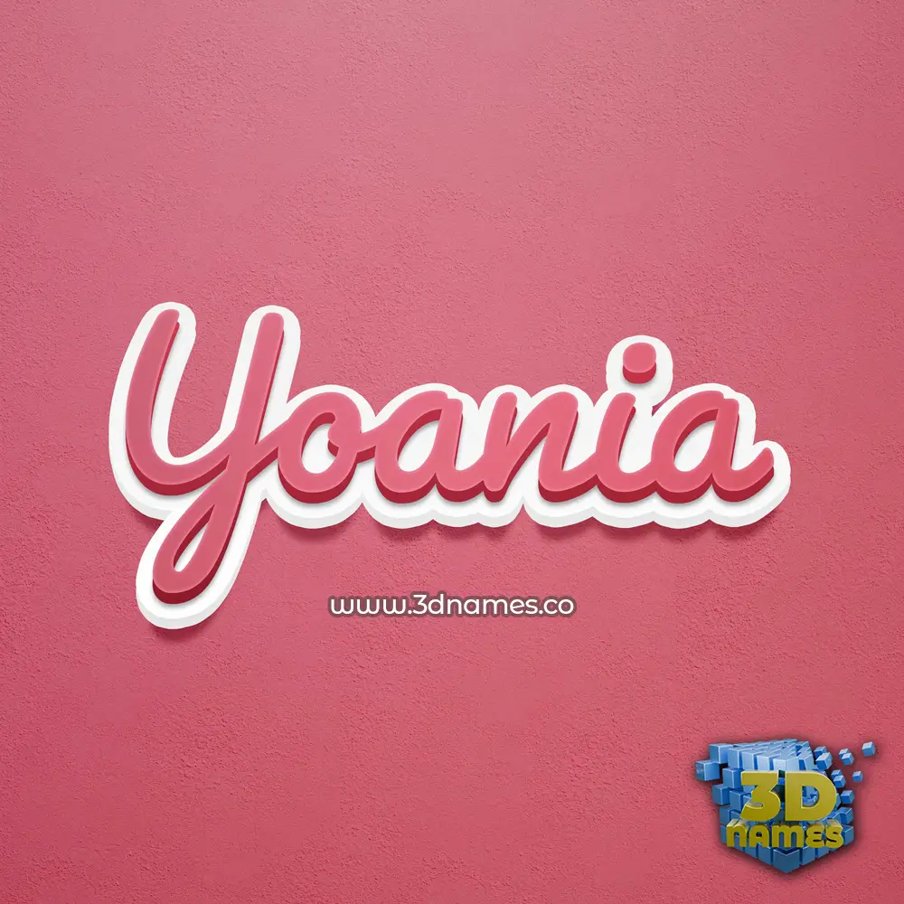 yoania in Red Scribble style - 3D name wallpaper