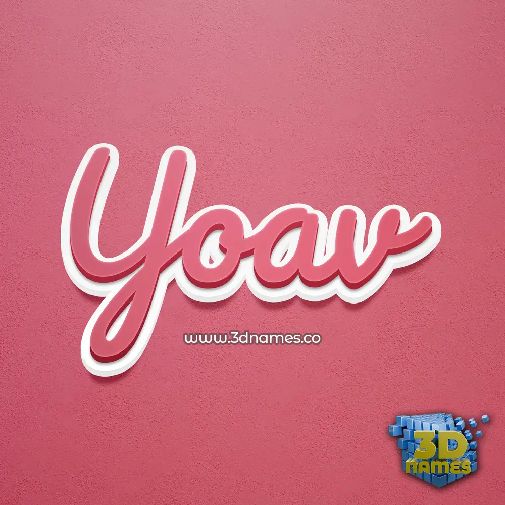 yoav in Red Scribble style - 3D name wallpaper