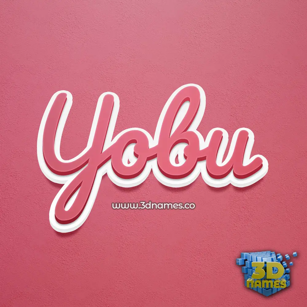 yobu in Red Scribble style - 3D name wallpaper