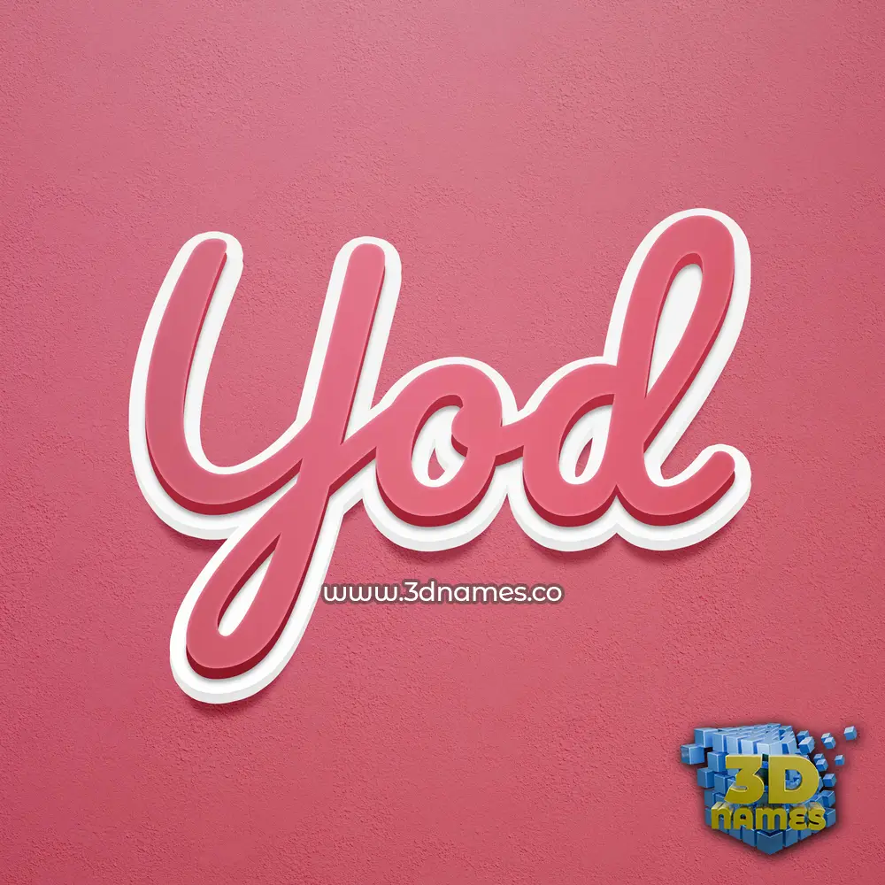 yod in Red Scribble style - 3D name wallpaper