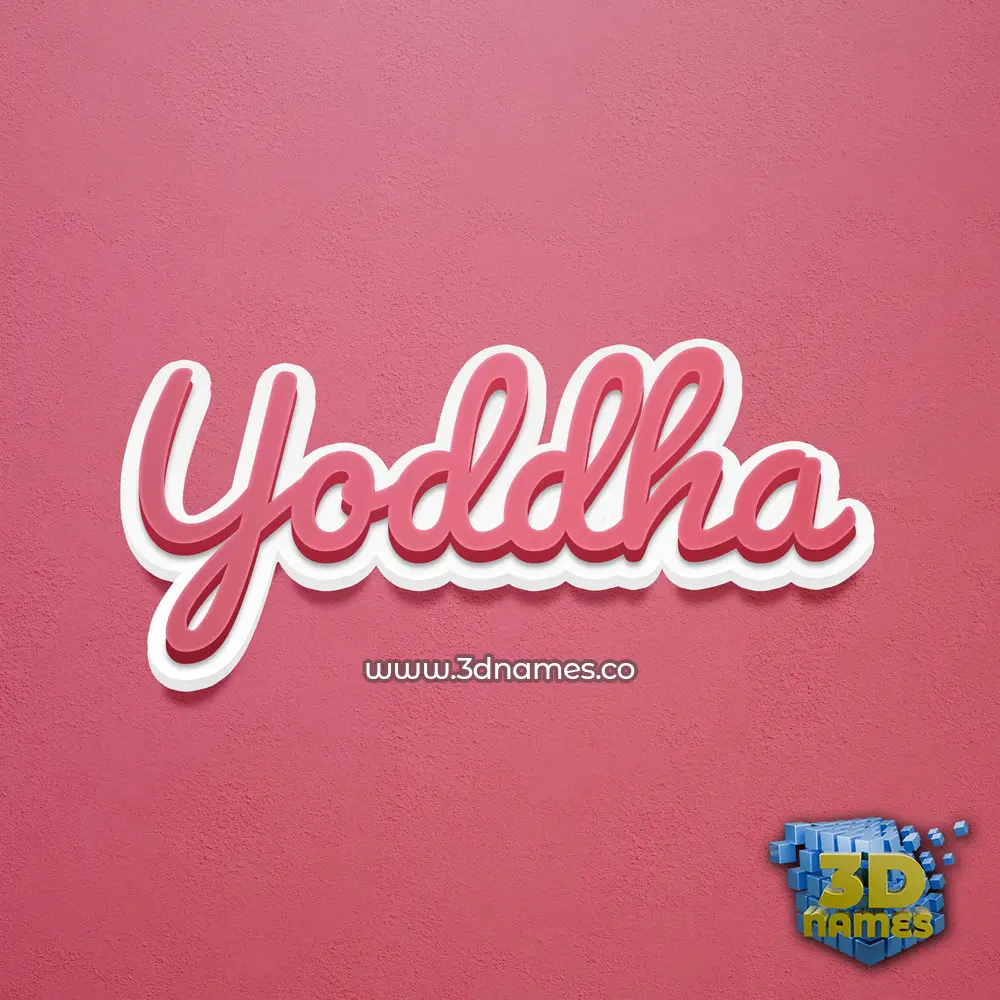 yoddha in Red Scribble style - 3D name wallpaper