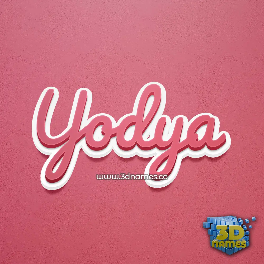 yodya in Red Scribble style - 3D name wallpaper