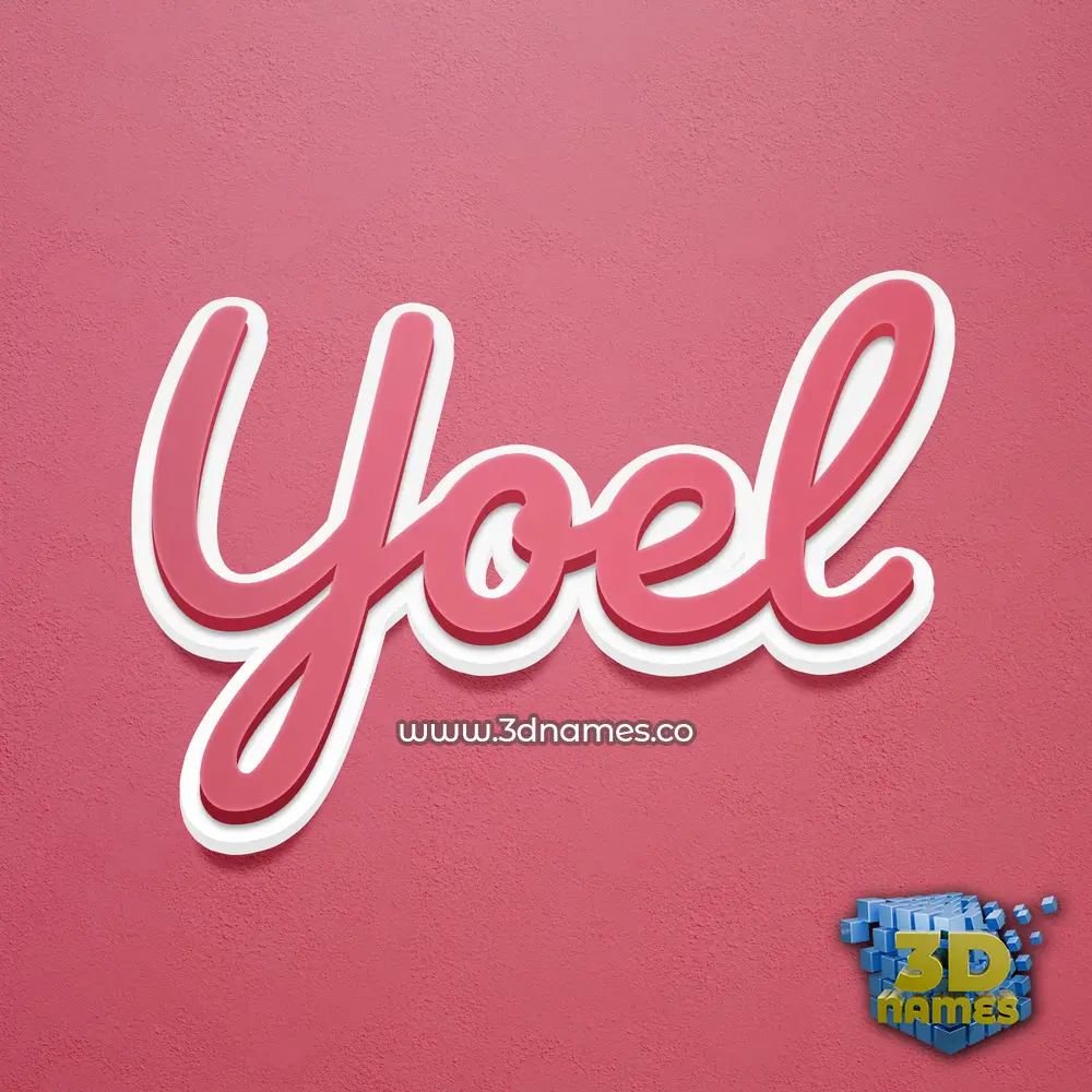 yoel in Red Scribble style - 3D name wallpaper