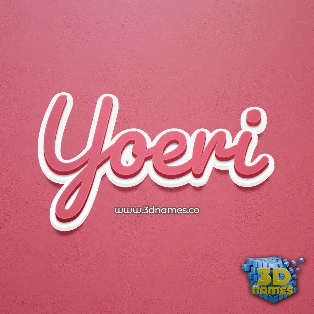 yoeri in Red Scribble style - 3D name wallpaper