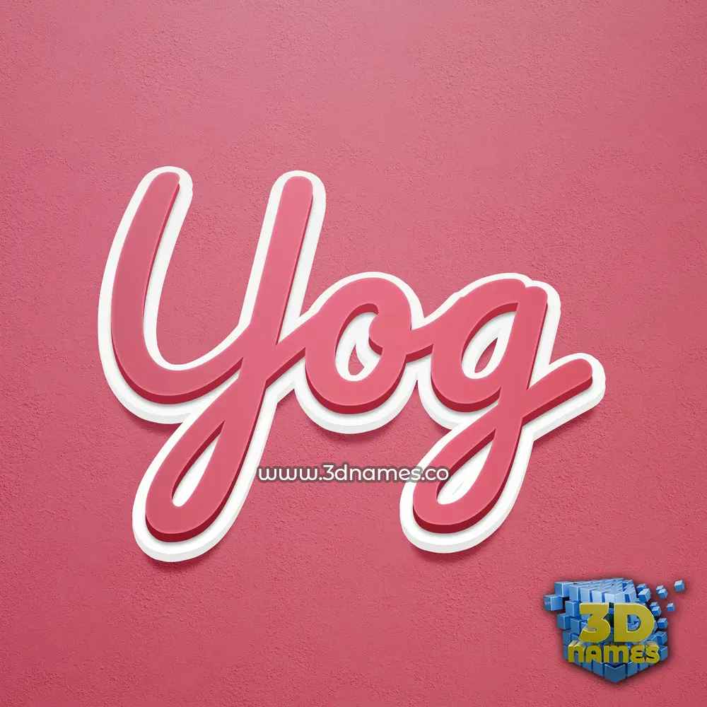 yog in Red Scribble style - 3D name wallpaper