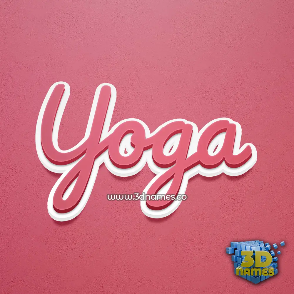 yoga in Red Scribble style - 3D name wallpaper