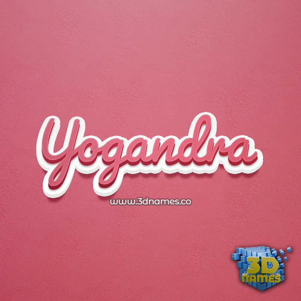yogandra in Red Scribble style - 3D name wallpaper