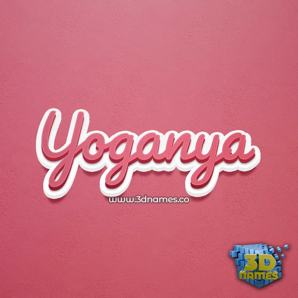 yoganya in Red Scribble style - 3D name wallpaper