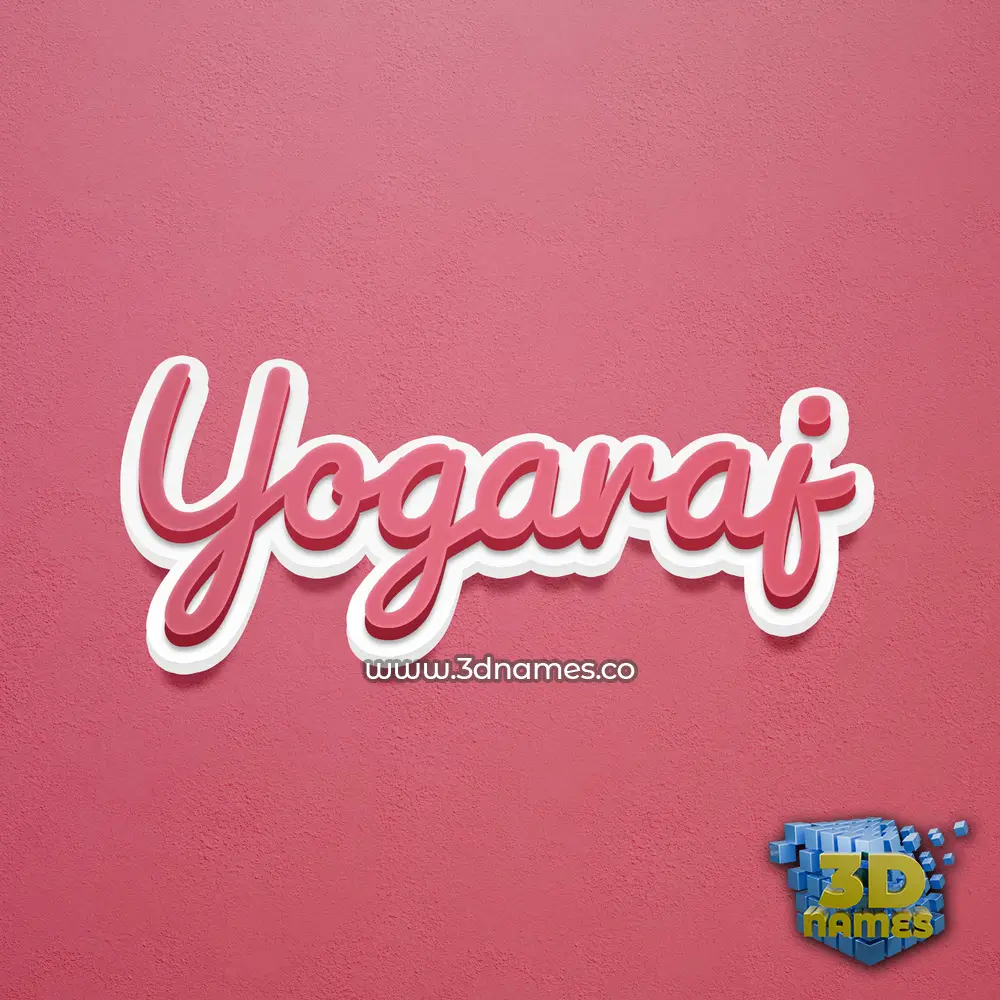 yogaraj in Red Scribble style - 3D name wallpaper