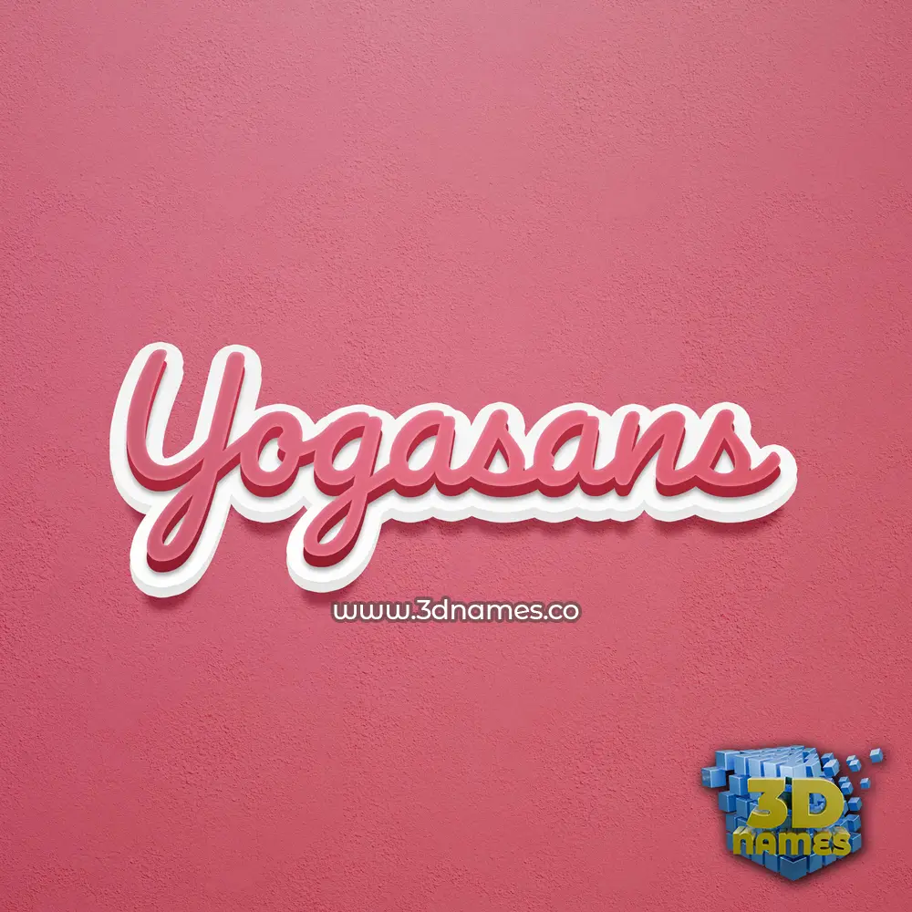 yogasans in Red Scribble style - 3D name wallpaper