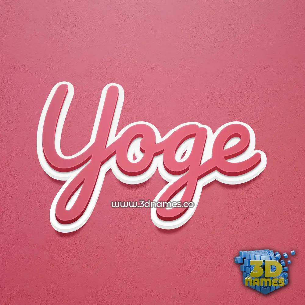 yoge in Red Scribble style - 3D name wallpaper