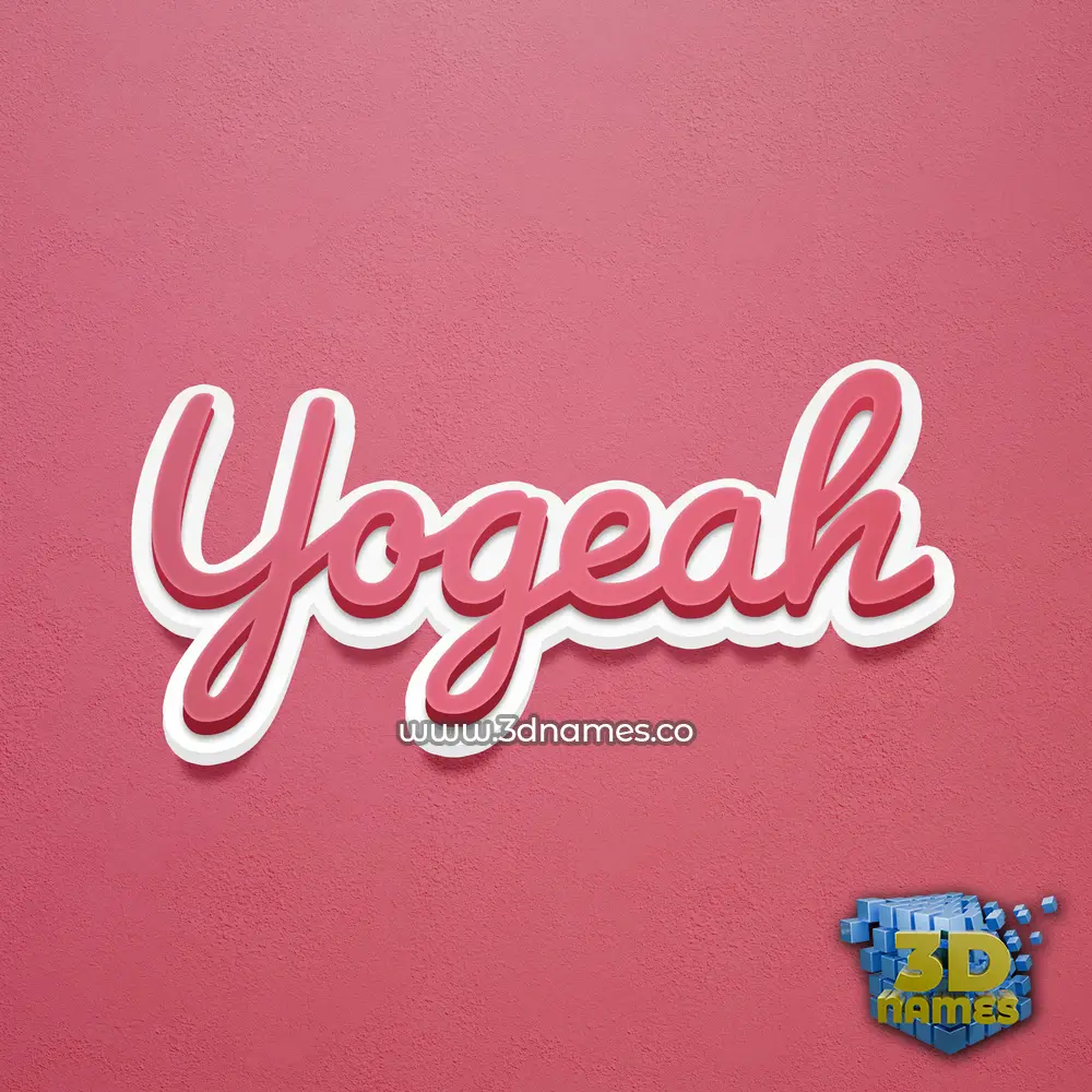 yogeah in Red Scribble style - 3D name wallpaper
