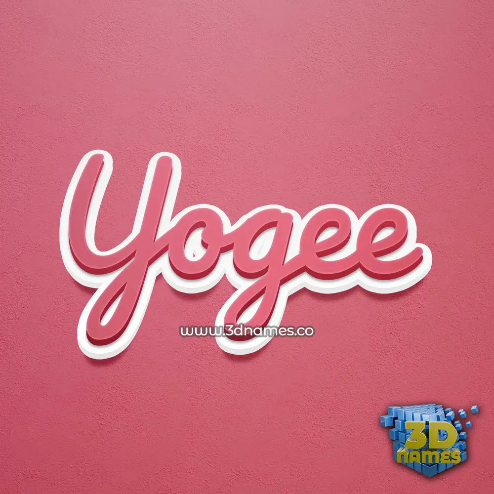 yogee in Red Scribble style - 3D name wallpaper