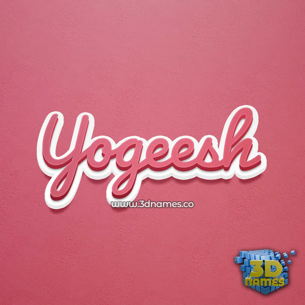 yogeesh in Red Scribble style - 3D name wallpaper