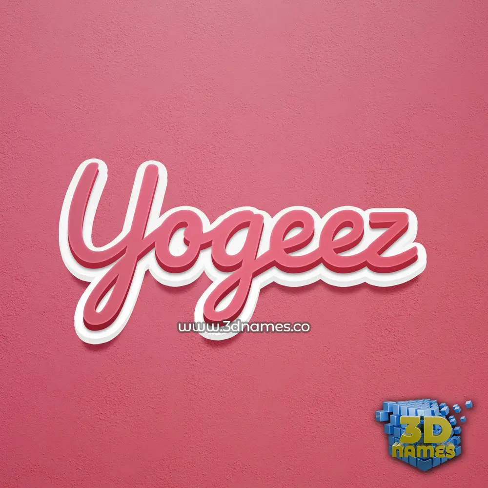 yogeez in Red Scribble style - 3D name wallpaper