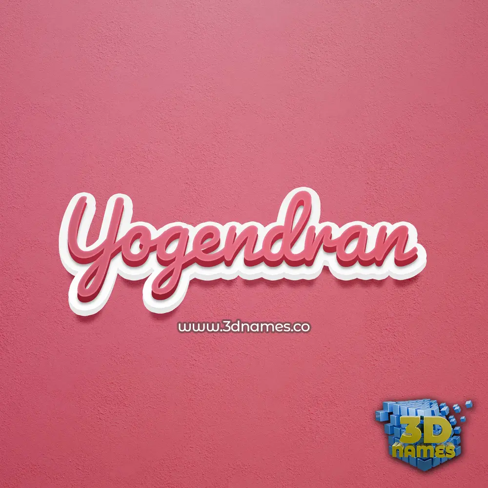 yogendran in Red Scribble style - 3D name wallpaper