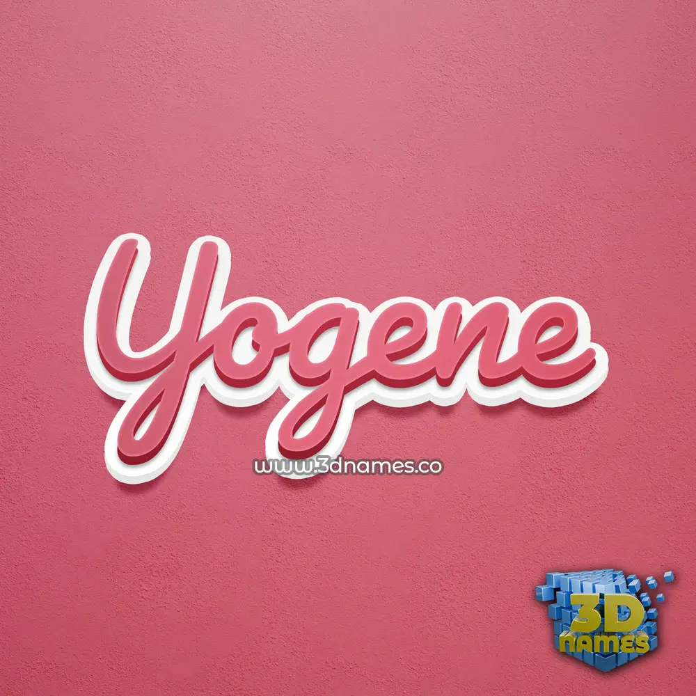 yogene in Red Scribble style - 3D name wallpaper