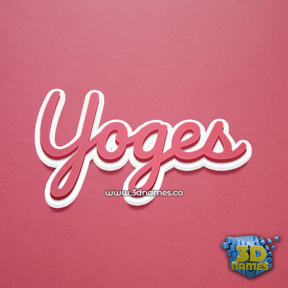 yoges in Red Scribble style - 3D name wallpaper